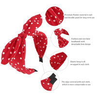 
              Jaciya Polka Dot Bow Headbands for Women Retro Bunny Ear Hairbands with Bow
            