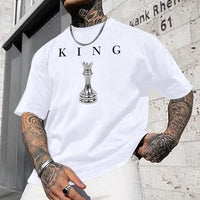 
              Kelxjia Men's King Chess Shirt Graphic Tees Designer Printed T Shirts for Men Urban Letter T-Shirt Streetwear(White,XL)
            