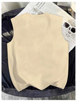 
              RoseSeek Retro Graphic Tank Top Summer Hippop Streetwear Tee Apricot
            