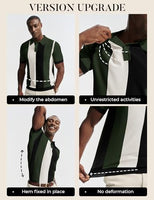 
              PJ PAUL JONES Knit Polo Shirts for Men Short Sleeve Retro Stripe Polo 70s Casual Golf Shirt Summer Beach Tops Green M
            