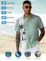 
              YKR Mens Hawaiian Shirts Short Sleeve Button Down Bowling Shirts Retro Summer Tropical Beach Casual Dress Shirt for Men LightGreen S
            