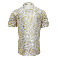 
              CARUHIF Men's 70s Disco Shirt Retro Paisley Short Sleeve Shirts(Z3886BJ,L)
            
