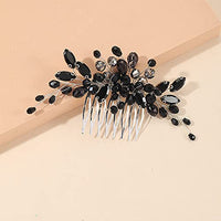 
              Black Teardrop Hair Side Comb Crystal Hair Pieces Rhinestone Headpieces Bride Wedding Hair Comb Bridal Hair Clip Side Combs Flower Headdress Hair Accessories for Women and Girls
            
