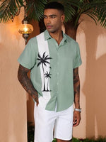 
              YKR Mens Hawaiian Shirts Short Sleeve Button Down Bowling Shirts Retro Summer Tropical Beach Casual Dress Shirt for Men LightGreen S
            