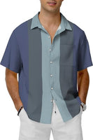 
              KYKU Casual Short Sleeve Retro Bowling Shirt Mens Button Down Shirt 50s Outfit Blue XL
            