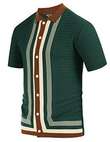 
              PJ PAUL JONES 70s Clothes for Men Retro Sweater Polo Shirts Striped Summer T-Shirts Dark Green L
            