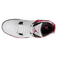 
              JORDAN 4 Retro Mens Shoes Size - 8.5 White/Fire Red-Black
            