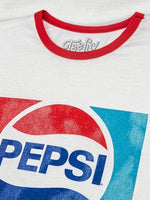 
              Pepsi Retro Logo Licensed Tee on a Ringer T-Shirt-Medium White/Red
            