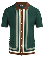 
              PJ PAUL JONES 70s Clothes for Men Retro Sweater Polo Shirts Striped Summer T-Shirts Dark Green L
            