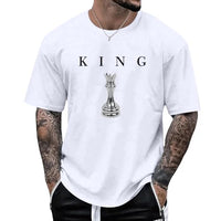 
              Kelxjia Men's King Chess Shirt Graphic Tees Designer Printed T Shirts for Men Urban Letter T-Shirt Streetwear(White,XL)
            