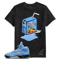 
              Shirt To Match Jordan Retro 5 University Blue,UNC Juice Graphic Tee,UNC Toe (L, Black)
            