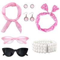 
              Bcxfbxd 7 Pcs 50's Women Costume Accessories Set for Girls
            
