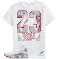 
              Shirt To Match Jordan Retro 13 Wolf Grey/White True Red,Sneaker Graphic Tee,University Blue,Gift (XXL, White)
            