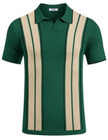 
              COOFANDY Mens Polo Shirts Striped Vintage Knit Polo Shirt Short Sleeve Old Money Clothes Retro Golf T Shirts
            