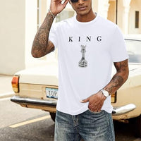
              Kelxjia Men's King Chess Shirt Graphic Tees Designer Printed T Shirts for Men Urban Letter T-Shirt Streetwear(White,XL)
            