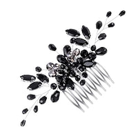 
              Black Teardrop Hair Side Comb Crystal Hair Pieces Rhinestone Headpieces Bride Wedding Hair Comb Bridal Hair Clip Side Combs Flower Headdress Hair Accessories for Women and Girls
            
