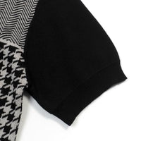 
              OXKNIT Men's Knit Short Sleeve Shirts Button Down Vintage Knitted Embroidery Heart Pattern Polo Shirt Black Polo
            