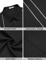 
              COOFANDY Men's Cuban Guayabera Shirts Button Down Short Sleeve Linen Shirt
            