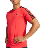 
              Adidas Men's Train Essentials 3-Stripes Training T-Shirt, Pure Ruby/Black, Large
            