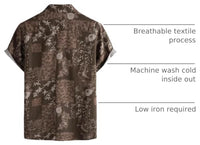 
              PARKLEES Men's 70s Hippie Vintage Hawaiian Shirt Brown Flower XL
            