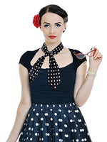 
              Boao 1 Pcs Polka Dot Scarf 1950s Chiffon Scarf Retro Hair Tie Sheer Square Neck Head Vintage Neckerchief for Women (Black with White Dots)
            