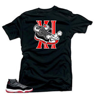 
              SNELOS Jordan 11 Bred 2019 Match Shirts (Jordan 11 Bred 2019 - Bull 11 (Black), 2XL)
            