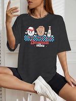 
              MOUSYA Baseball Shirts Women Oversized Baseball Mom Tshirt Baseball Heart Graphic Tee
            