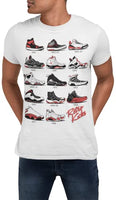 
              J's Retro Sneakers Image T Shirt to Match Js, Artwork Takes cues from Jordans Inspired colorways 1 2 3 4 5 6 11 12 13 White
            