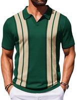 
              COOFANDY Mens Polo Shirts Striped Vintage Knit Polo Shirt Short Sleeve Old Money Clothes Retro Golf T Shirts
            
