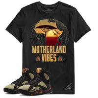 
              Shirt To Match Jordan Retro 7 Black Olive/Neutral,Motherland Vibes Unisex Graphic Tee,Shoe Coordinating,Gift (S, Black)
            