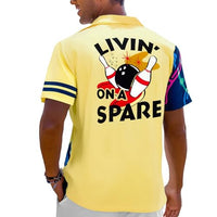 
              Hawaiian Bowling Shirts Men Retro Funny Sport Bowler Shirt Beach Summer Tee Tropical Vacation Button Down Short Sleeve Tops Yellow
            