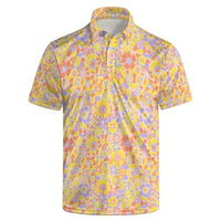
              70s Flowers Polo Shirt for Men 70s Golf Shirts Short Sleeve Golf Polos Shirts Retro Floral Shirt 2XL
            