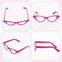
              Sdfvsdg 50s Set 50's Costume Accessories Chiffon Scarf Cat Eye Glasses Bandana Tie Headband Earrings for Cosplay Party
            