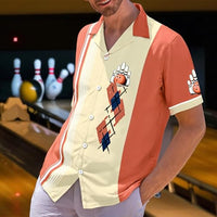 
              Hawaiian Bowling Shirts Men Retro Funny Sport Bowler Shirt Beach Summer Tee Tropical Vacation Button Down Short Sleeve Tops Red
            