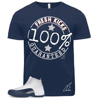
              Shirt to Match 12 French Blue, Fresh Kicks Sneaker Graphic Tee, Best Gift, Birthday, Mens Clothing, Unisex (Navy, Large)
            