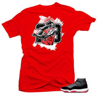 
              Jordan 11 Bred 2019 Match Shirts (Jordan 11 Bred 2019 - Goat 23 (Red), 3XL)
            
