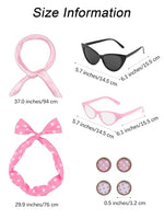 
              Aneco 6 Pack 50s Costume Set Chiffon Scarf Cat Eye Glasses Bandana Tie Headband Earrings for Women Accessories¡­
            