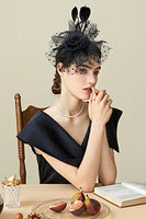 
              BABEYOND Fascinator Hats for Women Tea Party Kentucky Headband Derby Wedding Flower Feathers Hair Clip Black
            