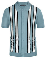 
              PJ PAUL JONES Mens Vintage Button Down Knitted Polo Shirt Blue L
            