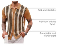 
              Runcati Mens Knit Polo Shirts Vintage Casual Short Sleeve Shirt Sweater
            