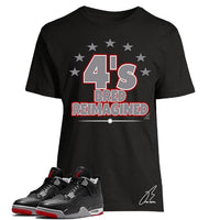 
              Shirt To Match Retro 4 Bred Reimagined/Black& Red,Unisex Sneaker Graphic Tee,Best Gift,Christmas Gift 2024 (M, Black)
            