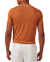 
              Kallspin Men's Vintage Knitted Polo Shirt Short Sleeve Solid Collared Golf Shirts with Button (Caramel Large
            