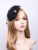 
              Fascinators Hats 20s 50s Hat Pillbox Hat Cocktail Tea Party Headwear with Veil for Girls and Women(C-Black)
            
