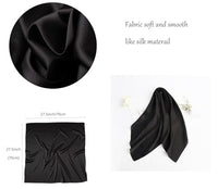 
              CHUNG Women's Scarf Satin Solid Color Fashion Girls Scarves bandana 50s Retro Emulation Silk Handbag Hair Ribbons Handkerchief Necktie Square 27.5",Black
            
