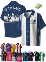 
              Custom Retro Button-Up Bowling Shirts for Men Women Personalized Team Name & Contrast Design Vintage Style for Bowling Teams
            