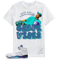 
              Shirt to Match 5 Grape/Purple/Teal,Fresh Prince Sneaker Graphic Tee, Best Gift, Birthday, Mens Clothing, Unisex (White, Extra Large)
            