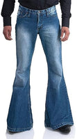 
              Men's Vintage Bell Bottom Jeans 60s 70s Outfits for Men,Mens Bell Bottoms Disco Pants Flared Jeans Bule
            