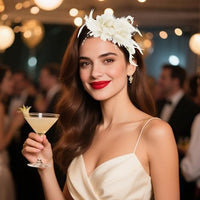 
              Pistha Womens Fascinators Hats Tea Party Hats for Women, Feather Pearl Veil Headband for Wedding Cocktail Dresses Accessories
            