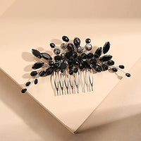 
              Black Teardrop Hair Side Comb Crystal Hair Pieces Rhinestone Headpieces Bride Wedding Hair Comb Bridal Hair Clip Side Combs Flower Headdress Hair Accessories for Women and Girls
            