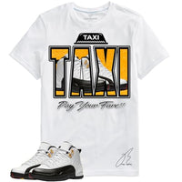 
              Shirt to Match 12 Taxi/Black White, Taxi Shoe Coordinating Graphic Tee, Best Gift, Mens Clothing, Unisex Tops (US, Alpha, XX-Large, Regular, Regular, White)
            